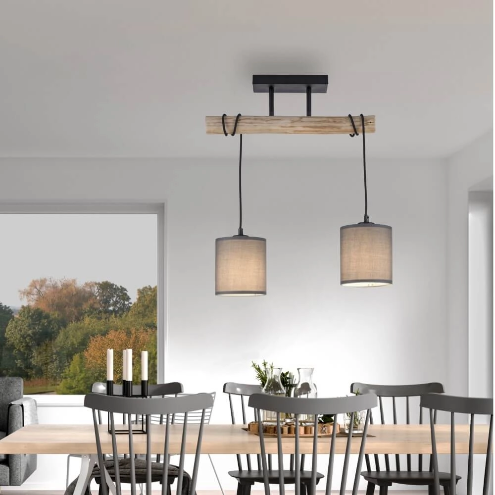 Plafonnier rural Green Tribu taupe Just Light 4043689995164