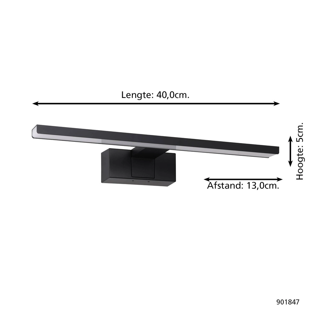 Lampe miroir Conettilla noir 40cm Eglo 9008606356744