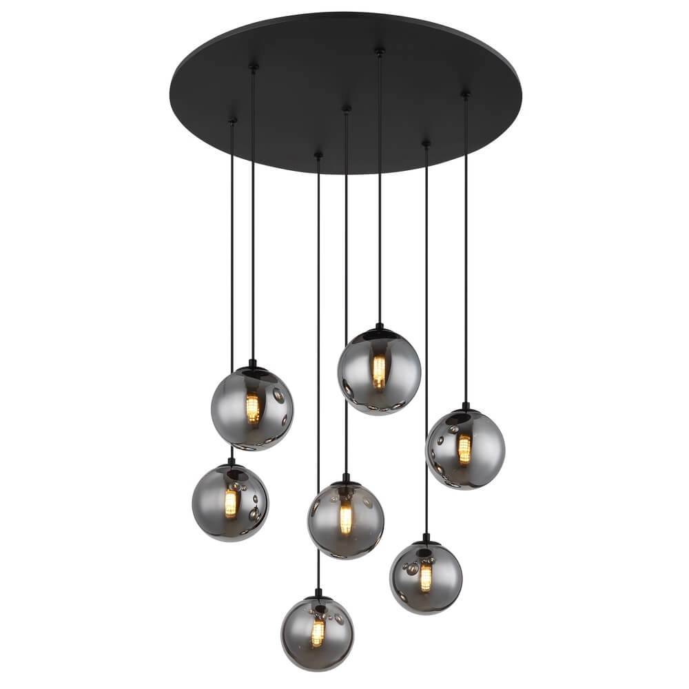 Suspension noire Riha 7 lumières Suspension noire Riha 7 lumières