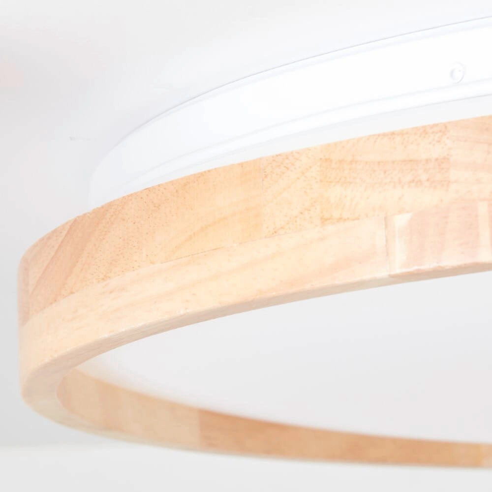 Plafonnier Alson Ø 49,5cm blanc avec bois Brilliant 4004353411274