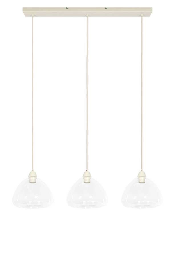 Suspension 3 lumières Bisho Design crème 94cm Light & Living 8717807743314