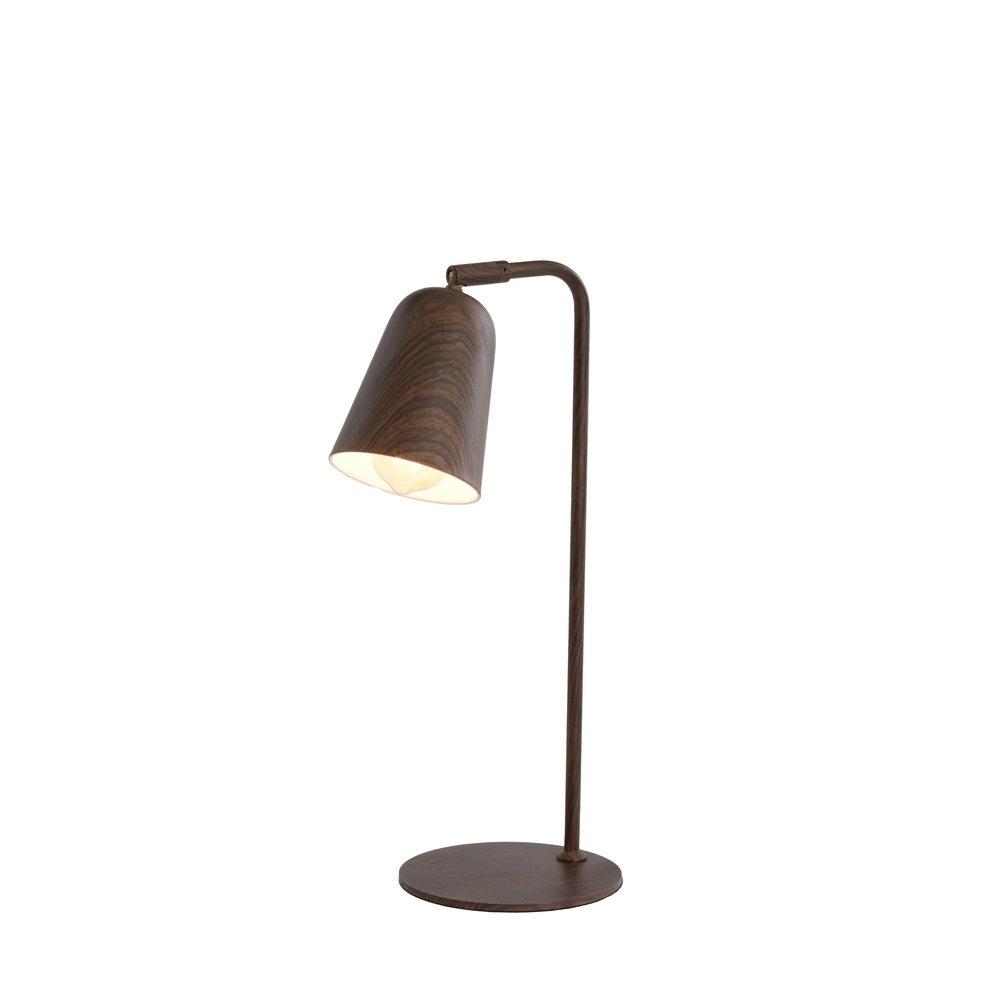 Lampe de bureau Salomo avec un aspect bois de noyer Light & Living 8717807757137
