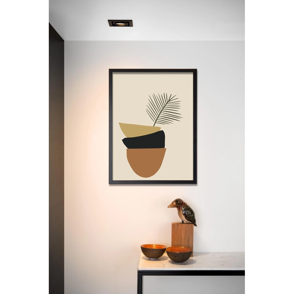 Projecteur carré encastré Chimney Noir simple Lucide 5411212092250