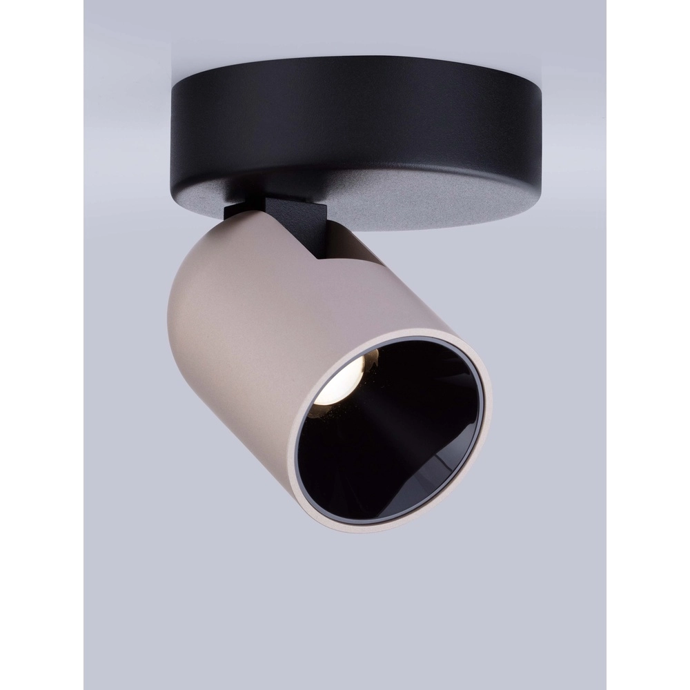 Spot de plafond Sirmos Noir avec brun moka Spot de plafond Sirmos Noir avec brun moka