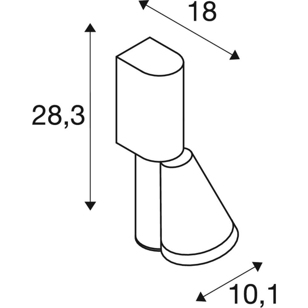 Applique murale design T-Tube WL Noir Simple SLV 4024163291613