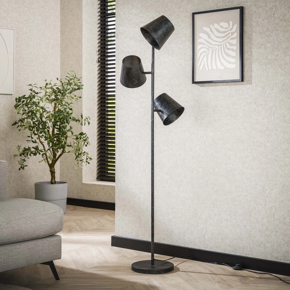 Lampe sur pied rustique Kinetic 167 cm - charbon Lyora 8716803513181