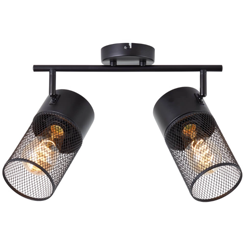 Plafonnier noir Kamolo 2x E27