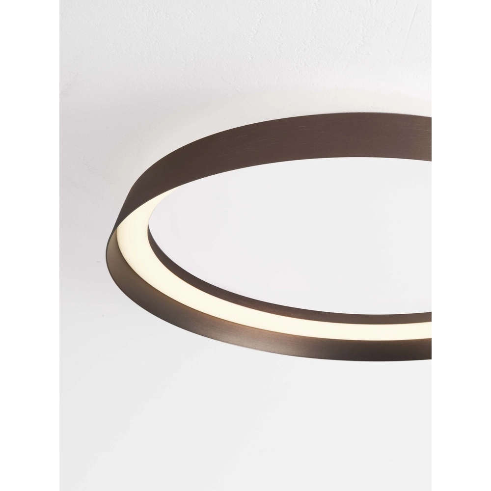 Plafonnier design Ormi Ø 45cm marron café Lyora 5212017463104