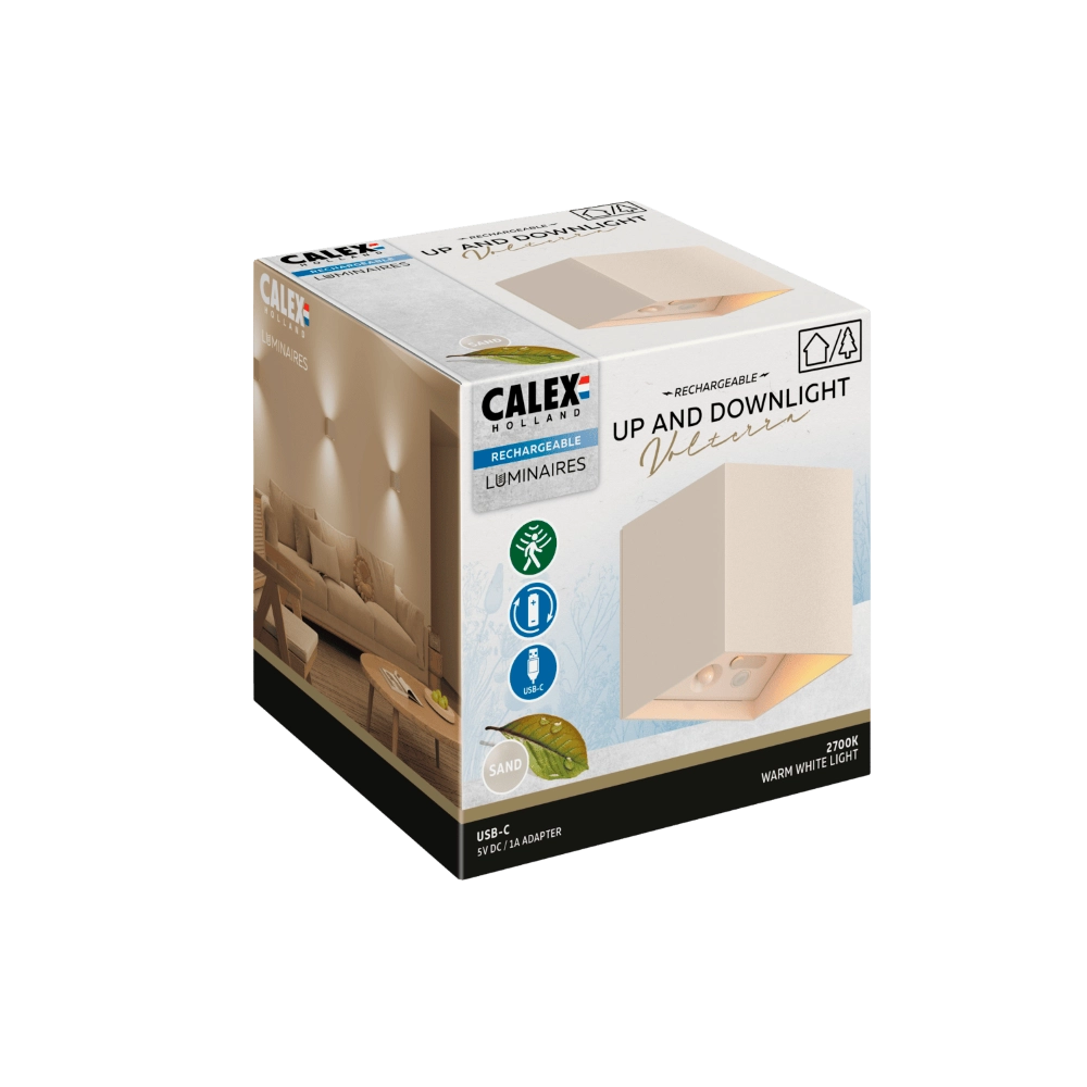 Éclaireur haut et bas Volterra Rechargeable USB-C marron sable Circle 8712879163817