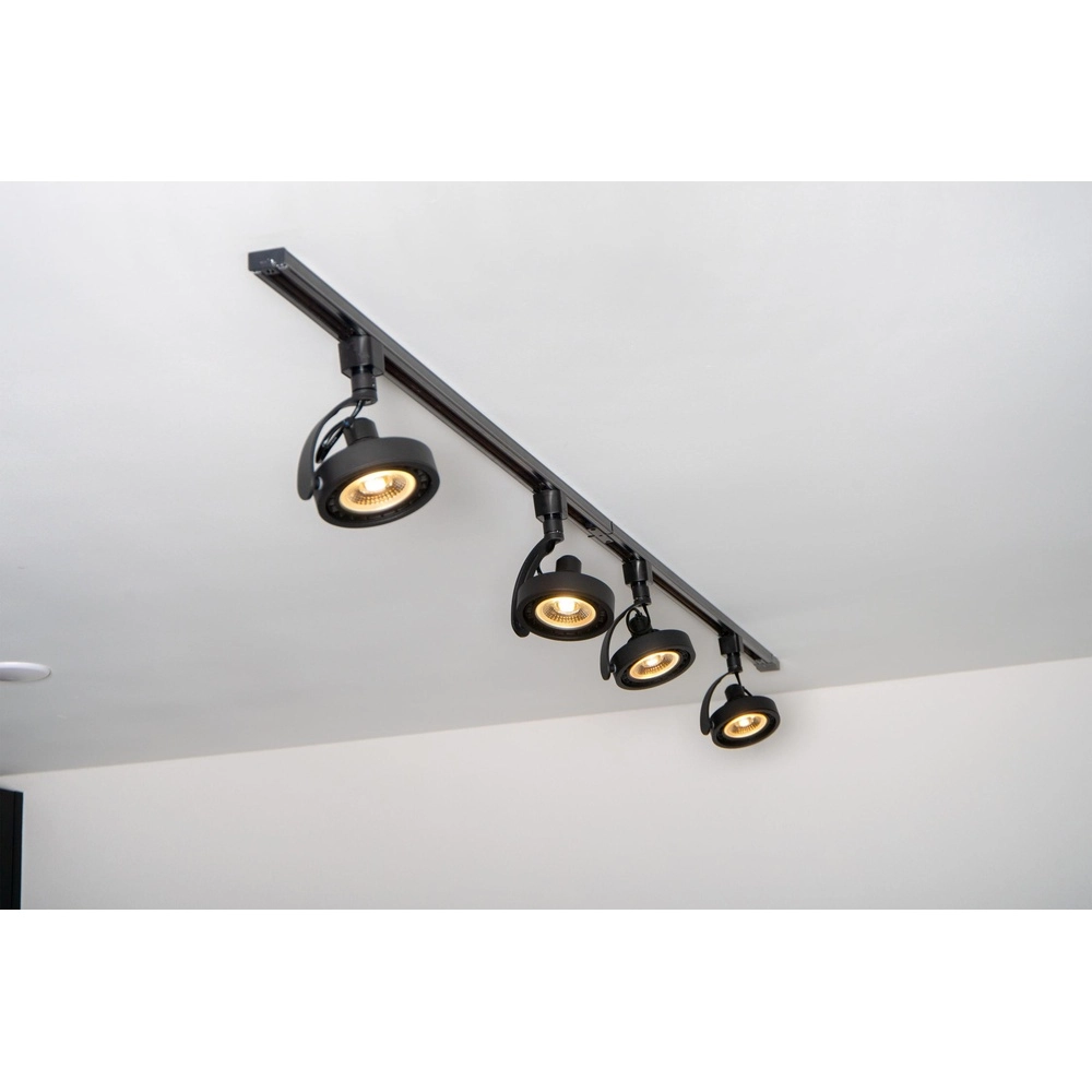 Spot ferroviaire Track Dorian GU10 ES111 noir monophasé Lucide 5411212093356