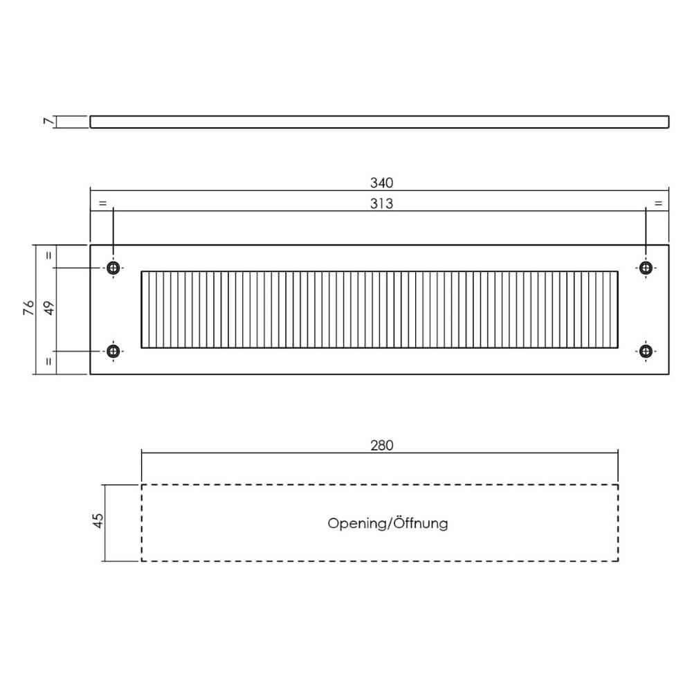 Protection contre les courants d’air Posta Acier inoxydable droit Intersteel 8714186127506
