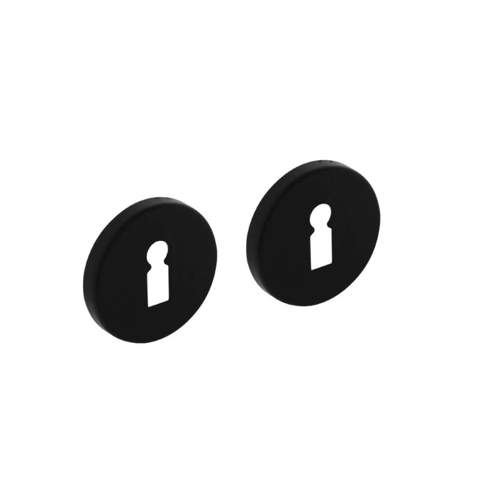 Lot de 2 rosaces clés Tira Rond noir aluminium Lot de 2 rosaces clés Tira Rond noir aluminium