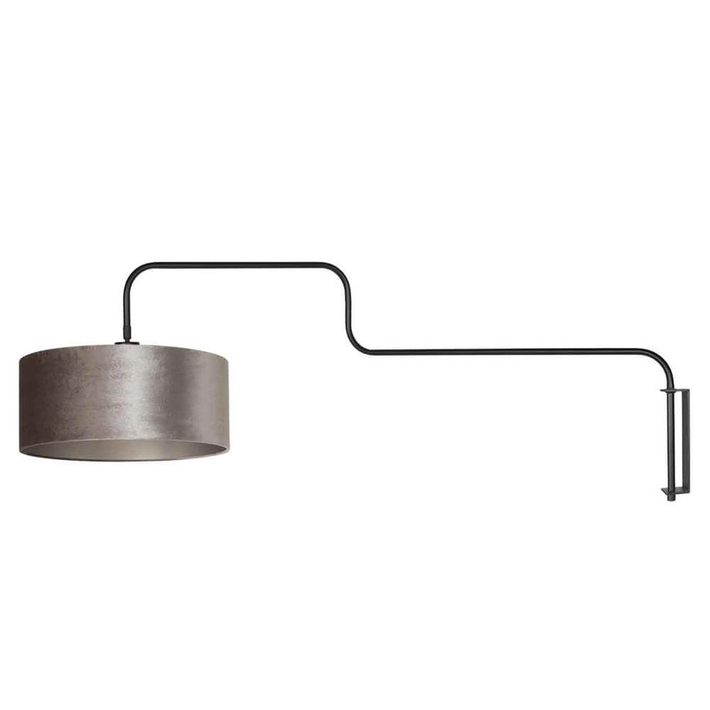 Applique murale Bloeba Noir avec abat-jour gris argenté Steinhauer 8712746177107