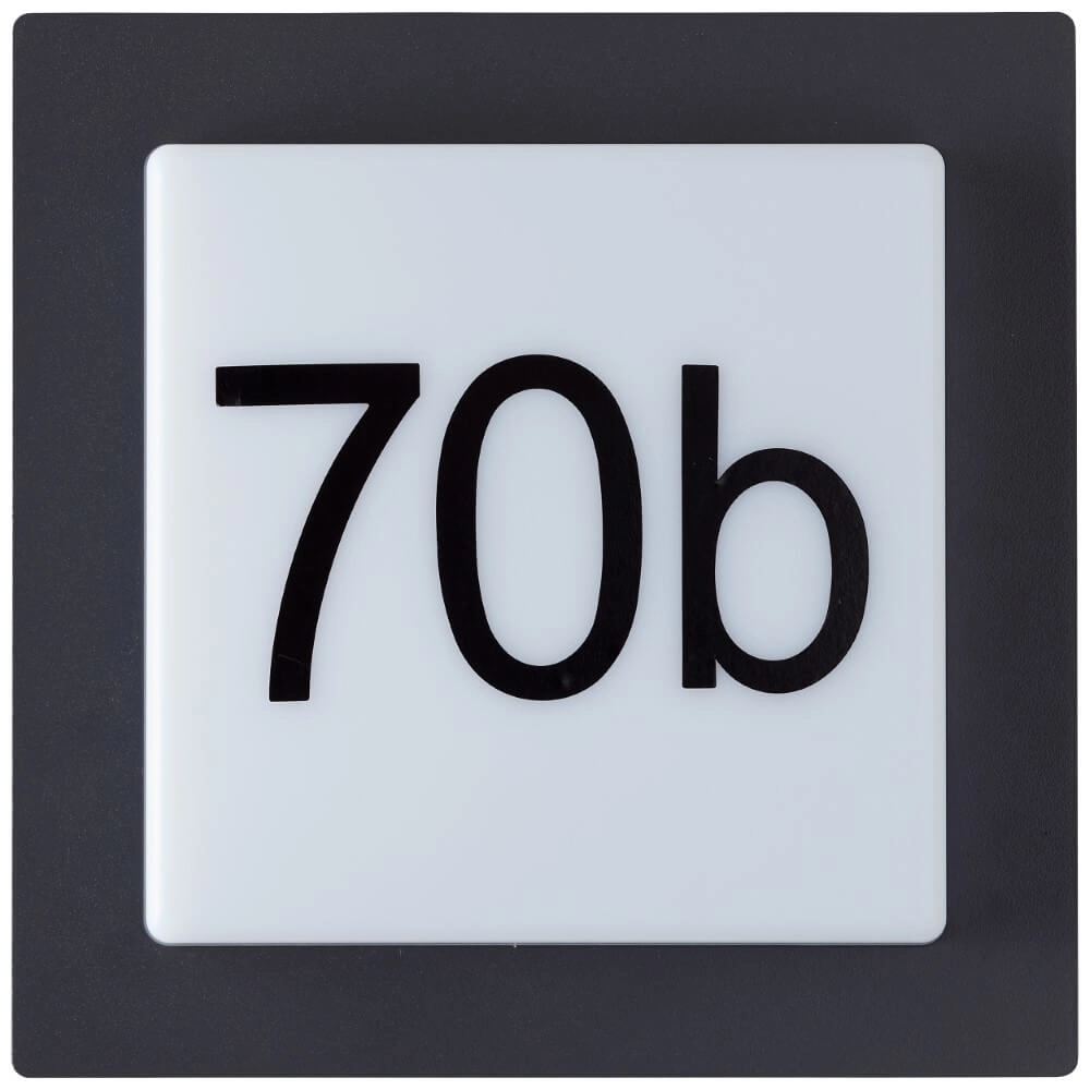 Lampe de façade noire Sten avec numéro de maison Brilliant 4004353412820