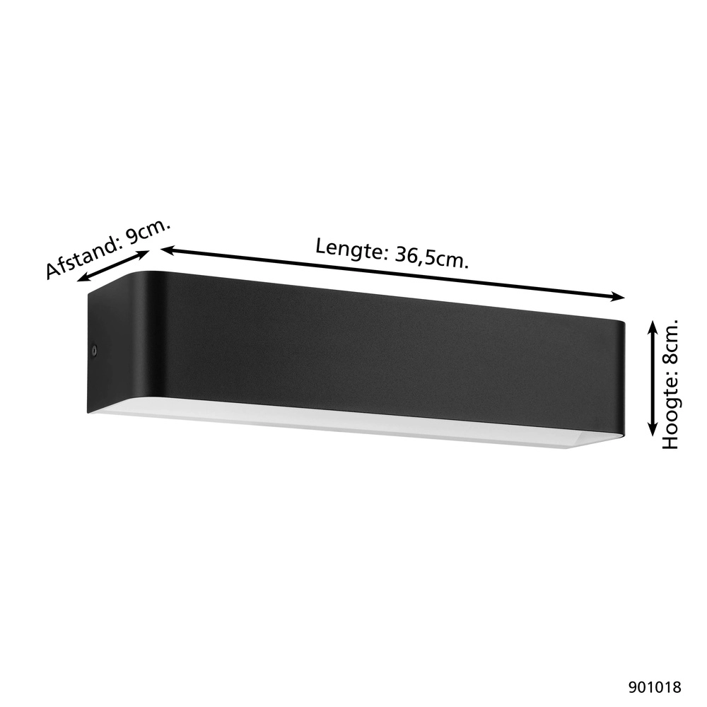 Lampe murale LED Sania 4 37cm - noir Eglo 9008606289875
