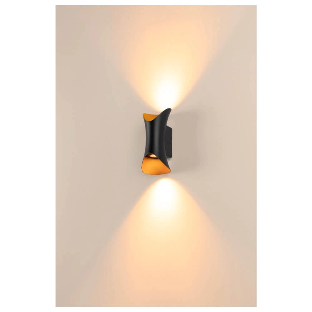Grand éclairage LED haut et bas Modela noir avec de l'or SLV 4024163289153