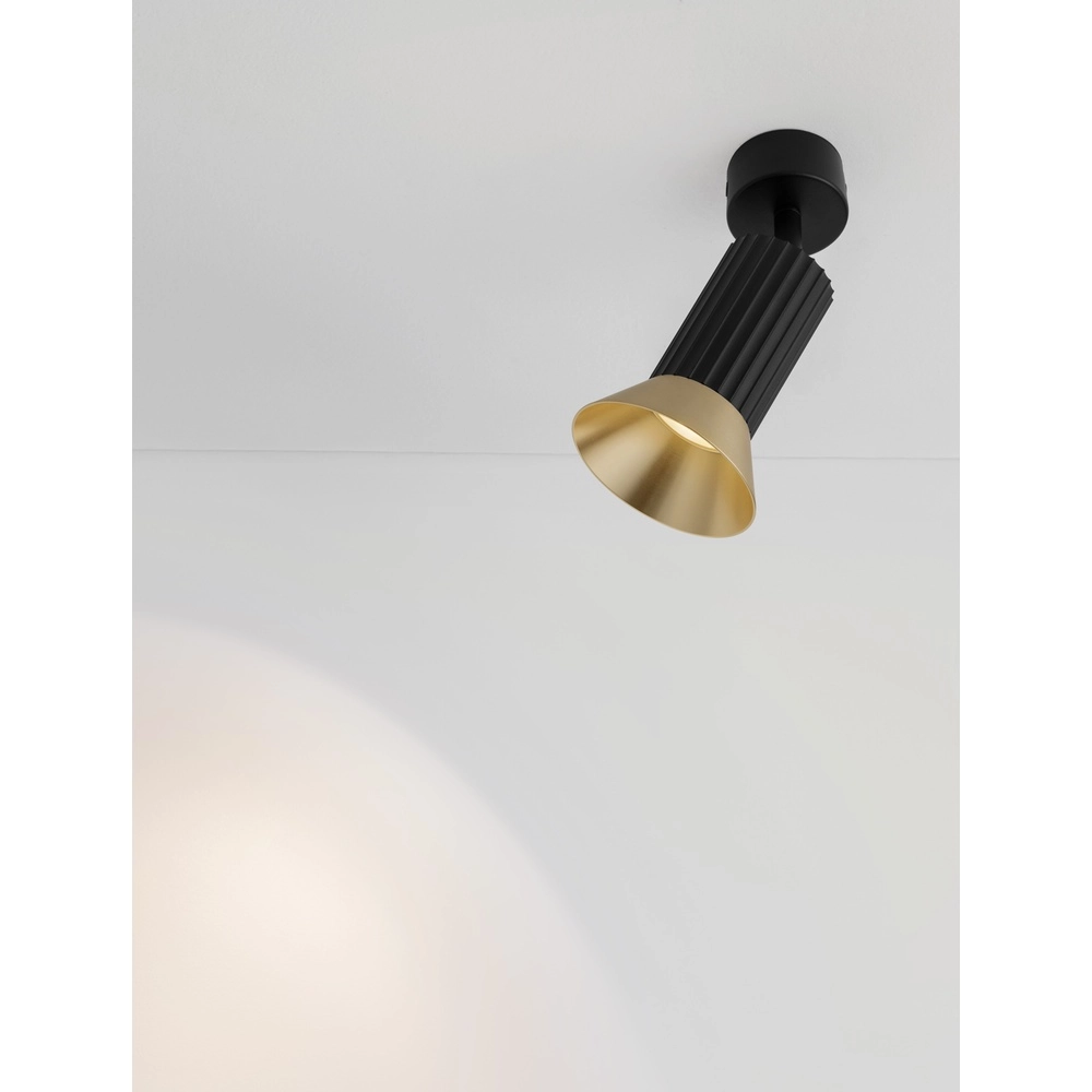 Spot de plafond Luvia Orientable noir avec or