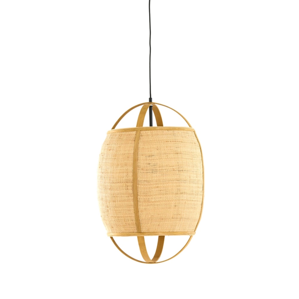 Lampe pendante de campagne Bozona brun clair Ø 38,5 cm