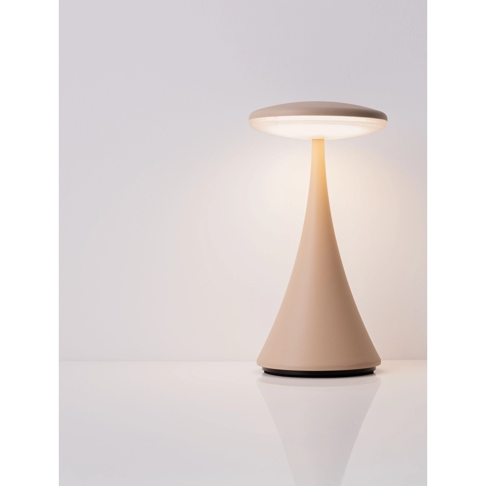 Lampe de table Elbo brun sable rechargeable par USB