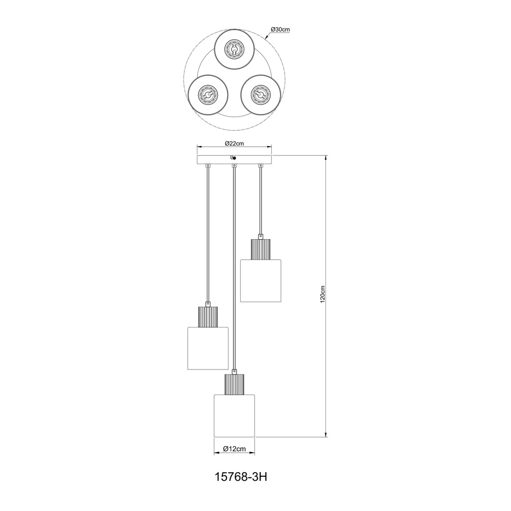 Lampe pendante de conception Aleidis Noir rond à 3 lumières Globo 9007371518210