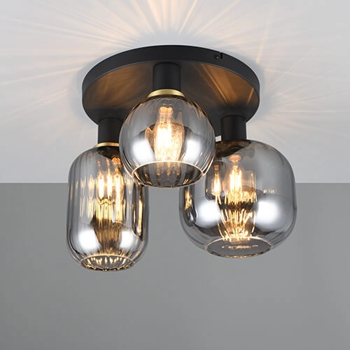 Plafonnier tendance Diva avec verre fumé