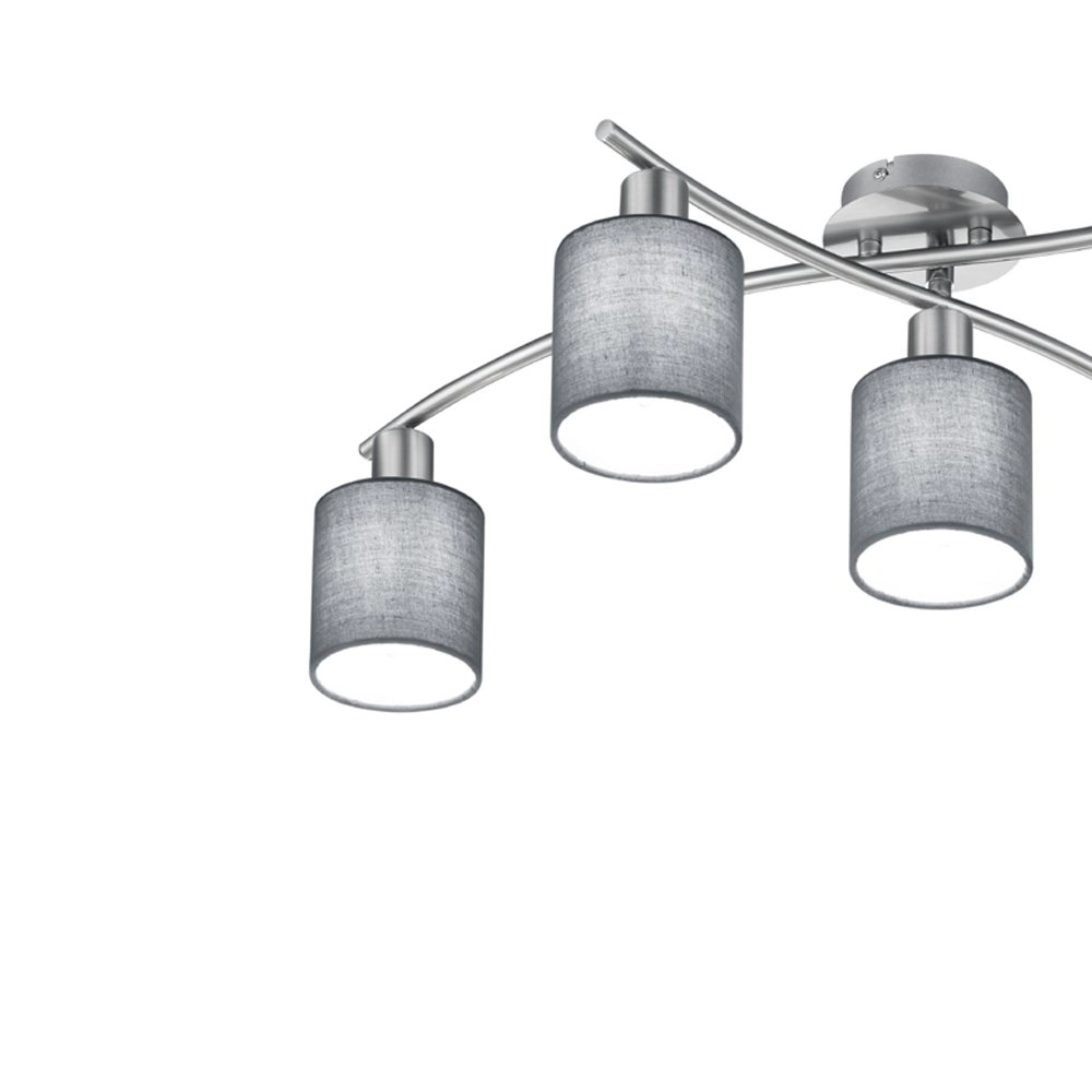 Plafonnier Garda Nickel 5 lumières mat avec anthracite Trio 4017807349221