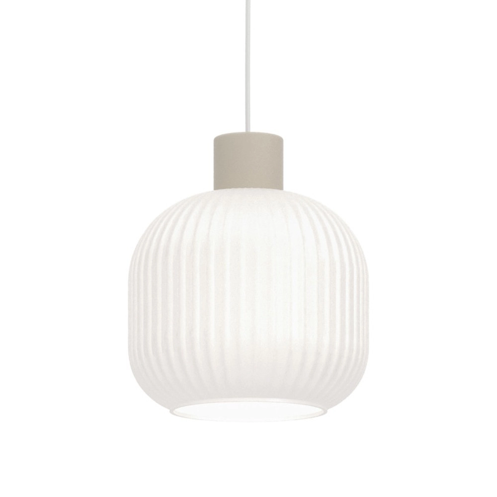 Lampe pendante de conception Dasmina brun sable avec du blanc Ø 20 cm