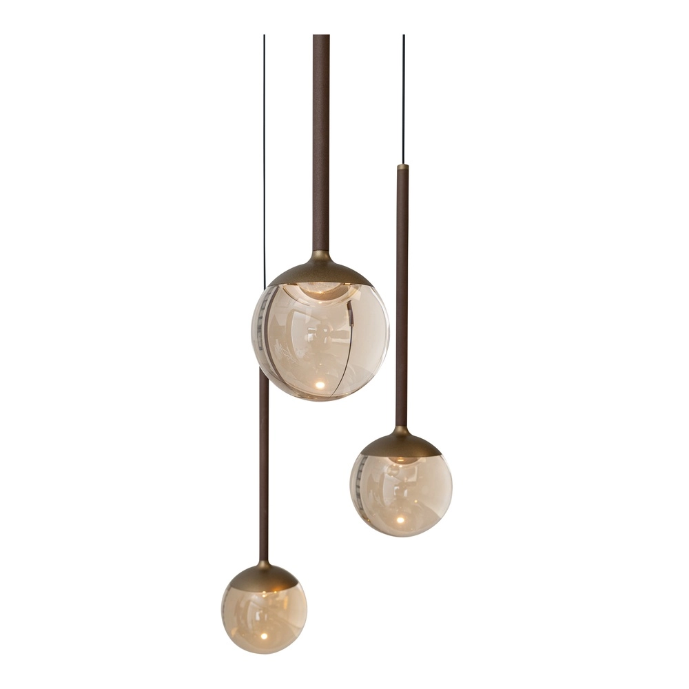 Lampe pendante de conception Calina 5-lumière avec des sphères ambrées Premium by Lucide 5411212242150
