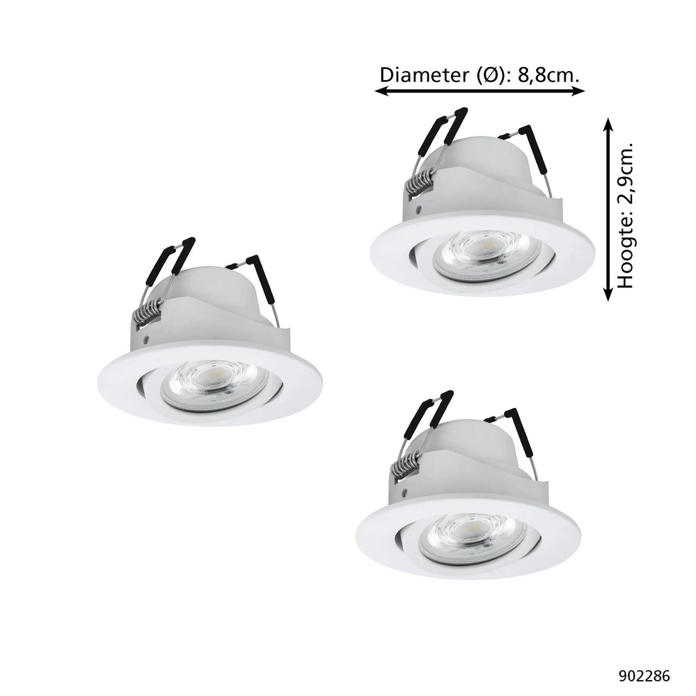Lot de 3 spots encastrés Saliceto-Z Blanc intelligent Eglo 9008606358953