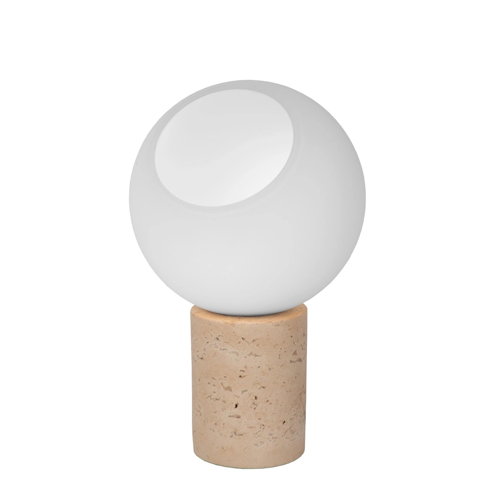 Lampe de table Davin brun sable avec du blanc