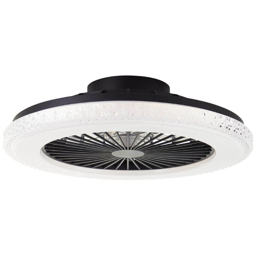Éventail noir Badria avec fonction RVB Brilliant 4004353435850
