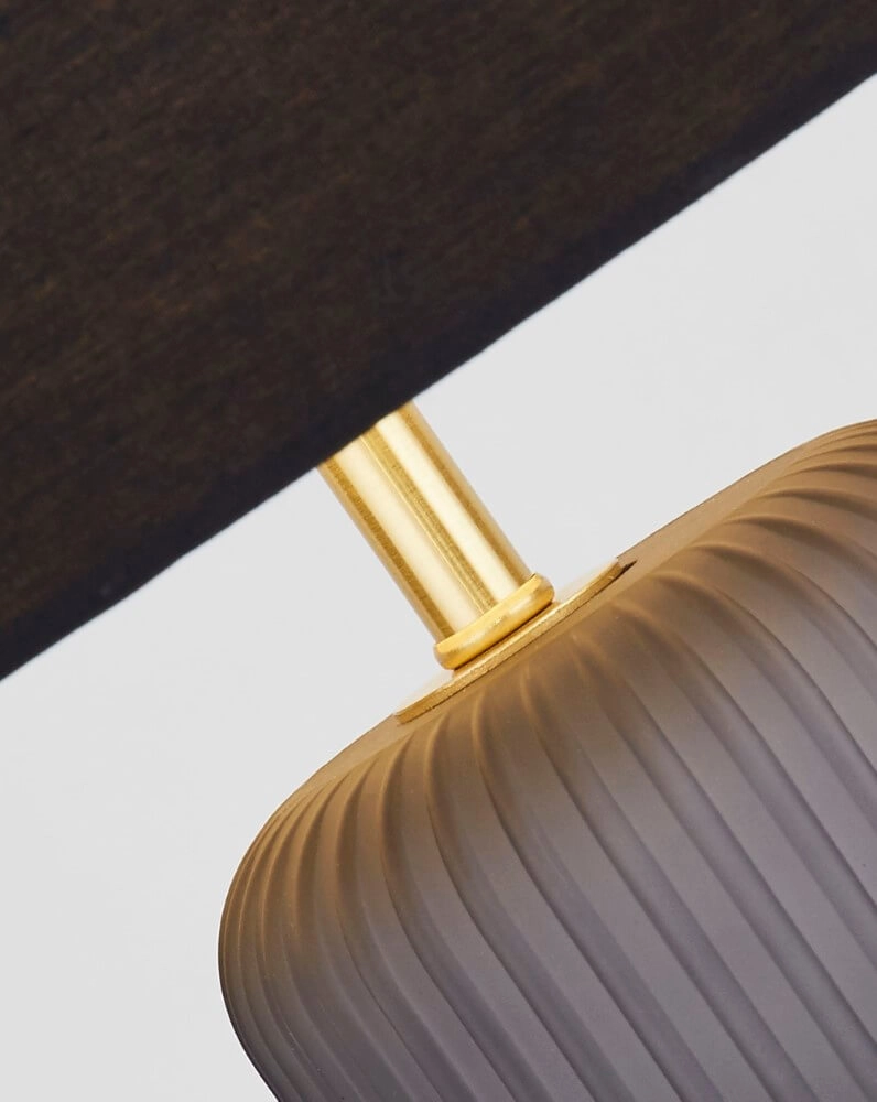 Lampe de table Tablu bleu et or avec nuance noire Searchlight 5053423248653