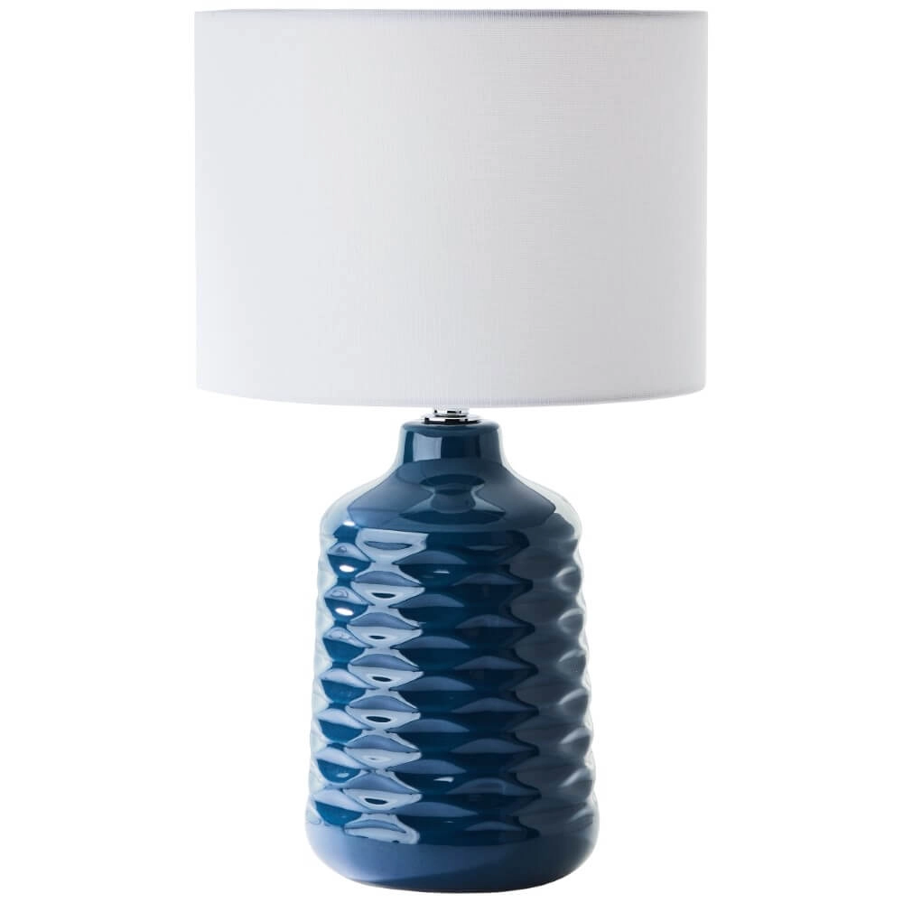 Lampe de table Ilysa bleu avec du blanc