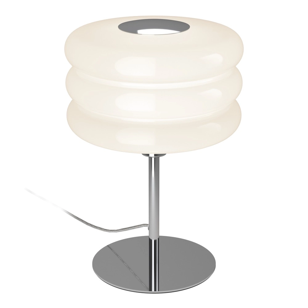 Lampe de table de conception Tortora chrome avec blanc Ø 20cm