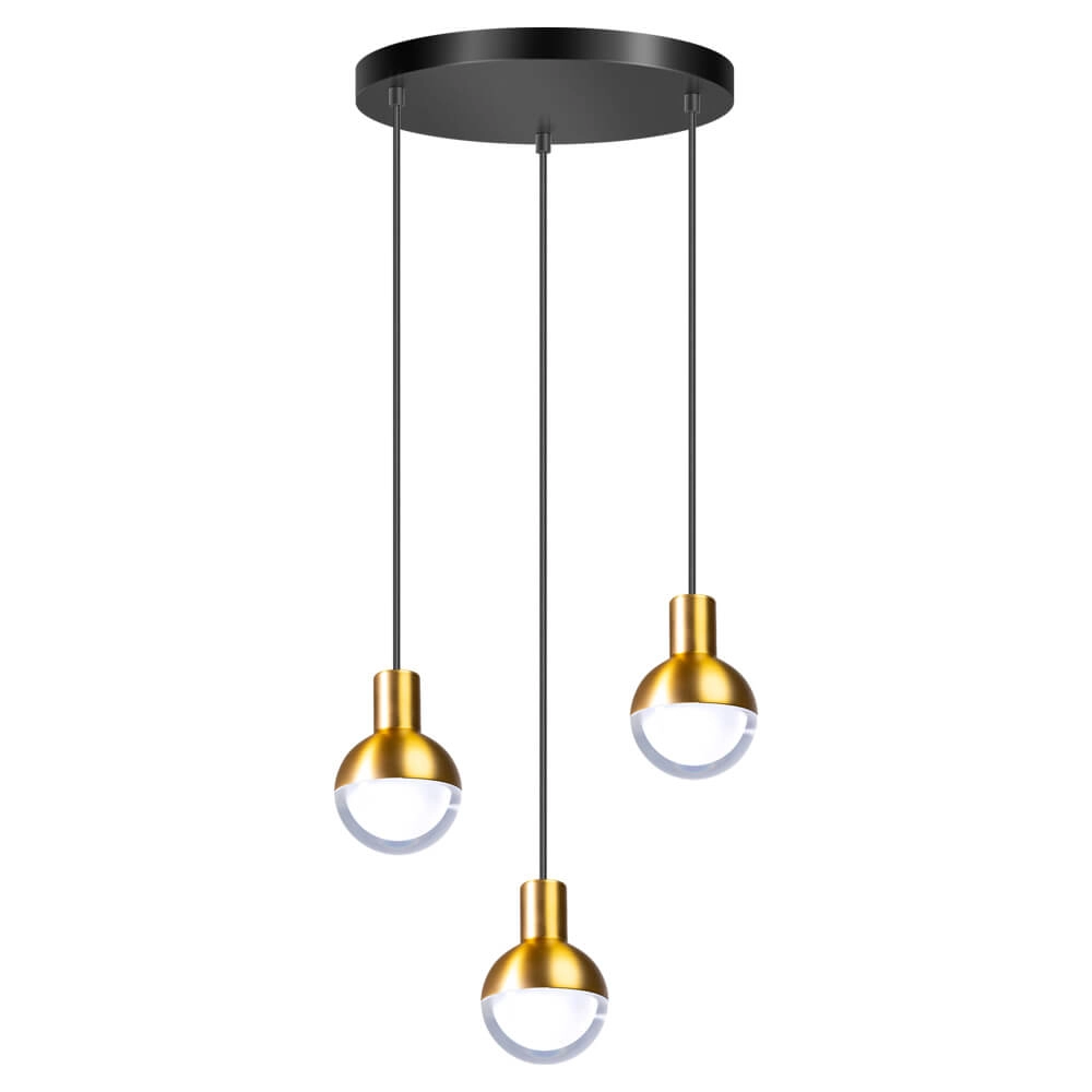 Lampe suspendue noire Drop avec de l'or