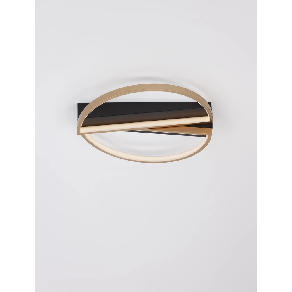 Plafonnier design Elize noir avec or Ø 43,2cm Plafonnier design Elize noir avec or Ø 43,2cm