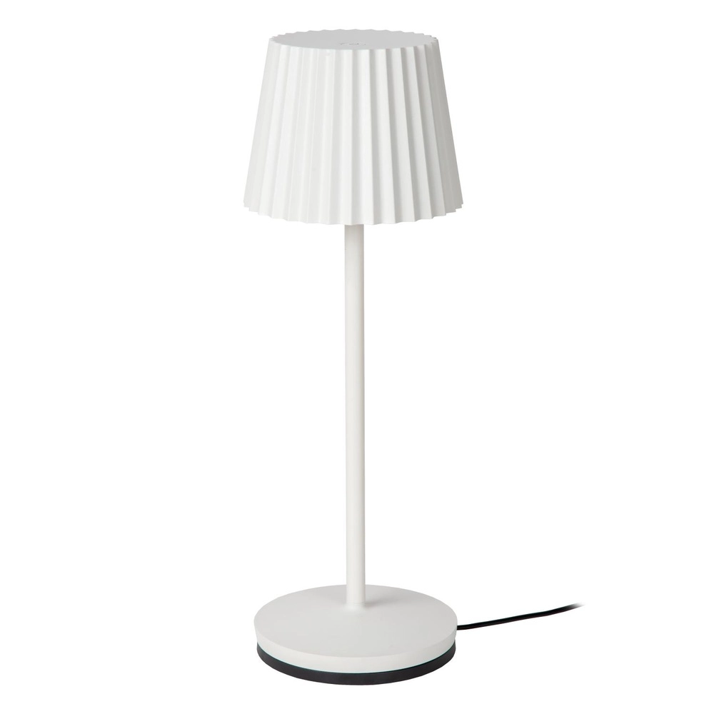 Lampe de table rechargeable Justine Blanc avec station de recharge Lucide 5411212272188