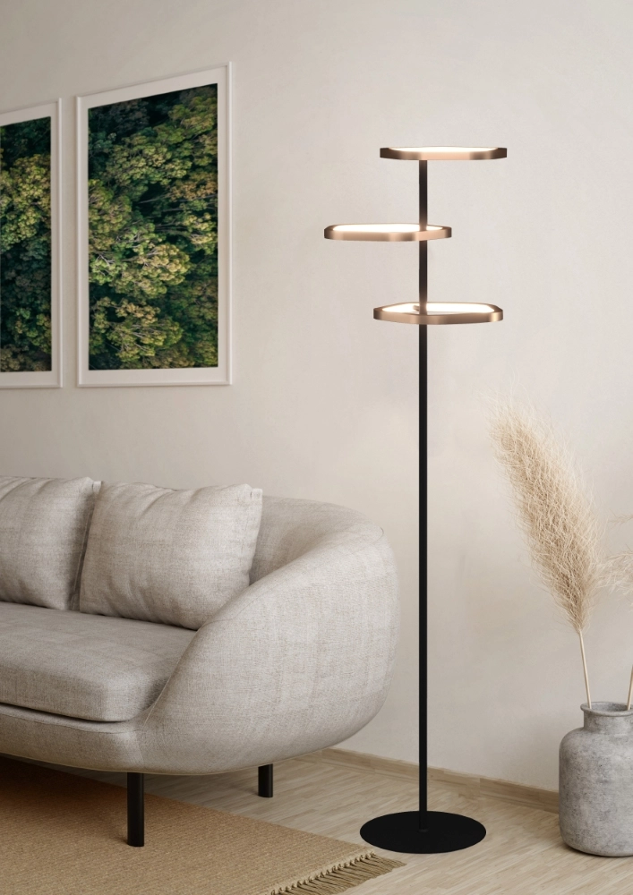 Unique floor lamp Estrella black with brown Stars of Light 9008606357789