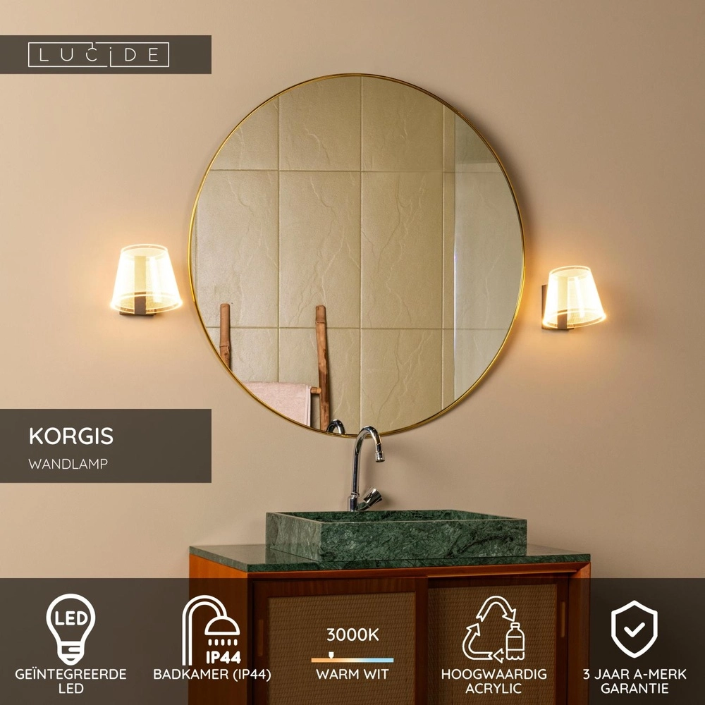 Éclairage mural pour salle de bain Korgis IP44 Lucide 5411212040602