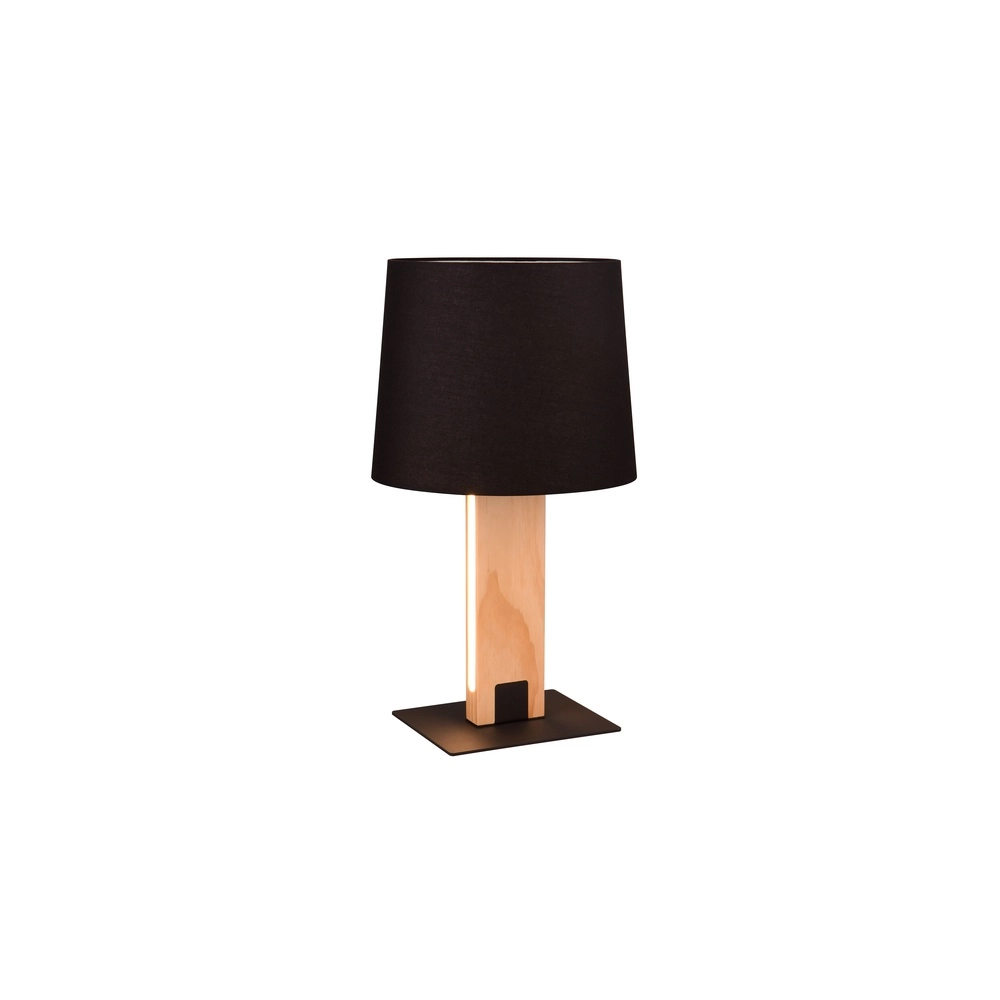 Lampe de table Rahul Design noir avec bois Trio 4017807600469