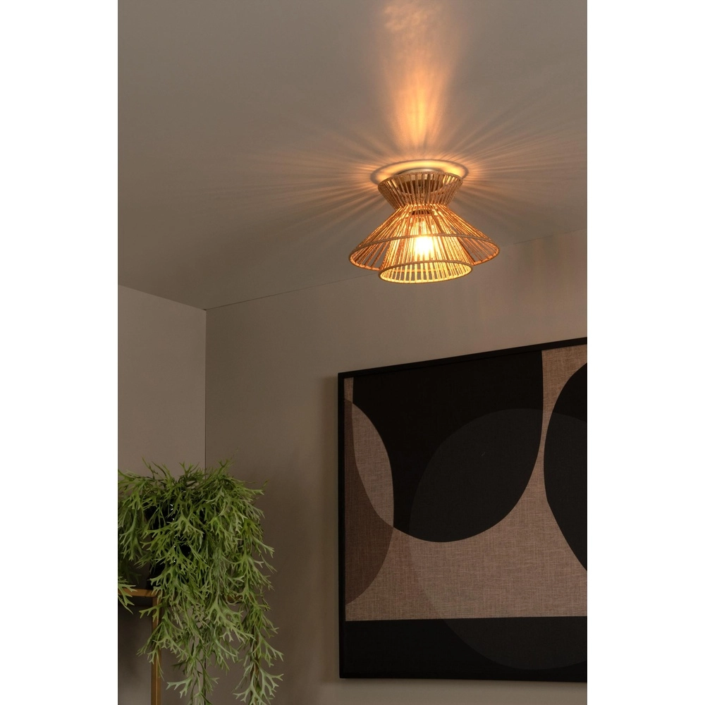 Lampe de plafond Tasman Rotin Ø 32cm Lucide 5411212105974