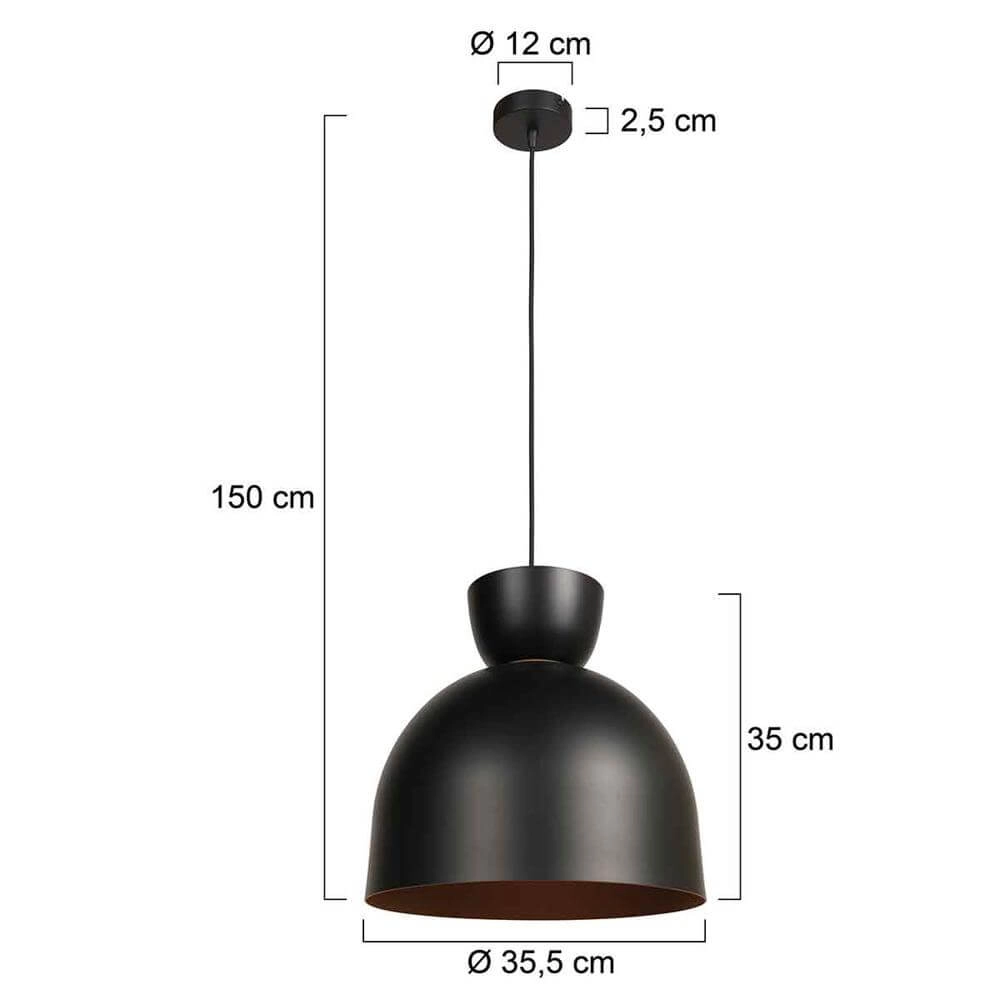 Suspension design Skandina forme sphérique noire Ø 35cm Steinhauer 8712746171808