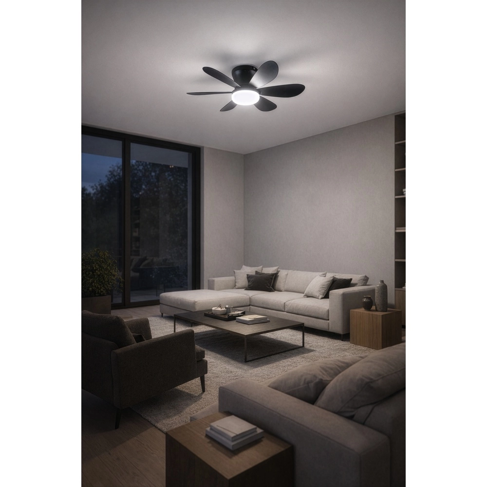 Éventail noir Lund Plafond Trio 4017807643732