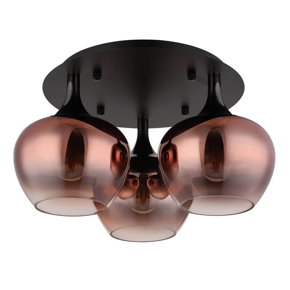 Plafonnier noir Maxy avec verre rouge Ø 45cm Globo 9007371447978