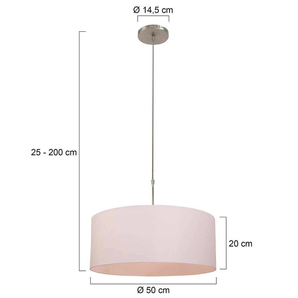 Lampe à suspension Stresa avec 50cm avec abat-jour blanc Steinhauer 8712746118148