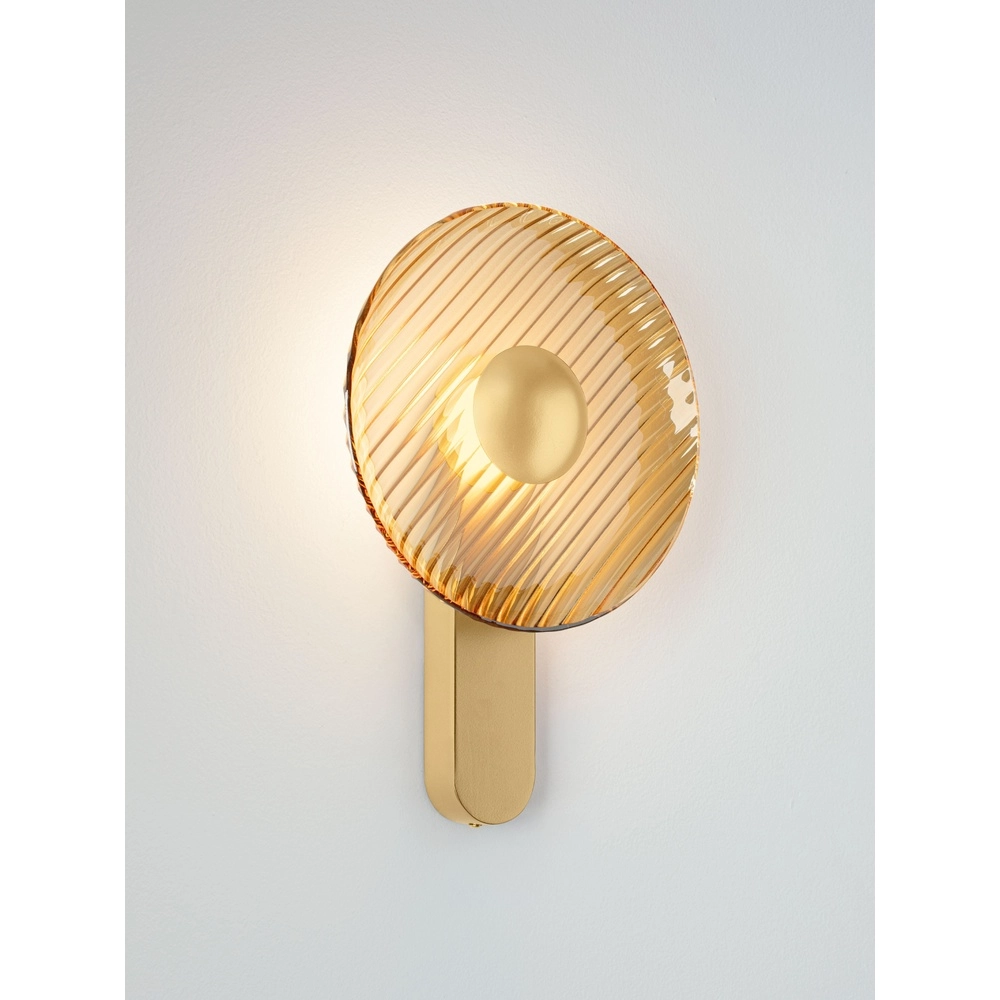Lampe murale de conception Lavina or avec verre ambré Ø 25cm Lyora 5212063501393