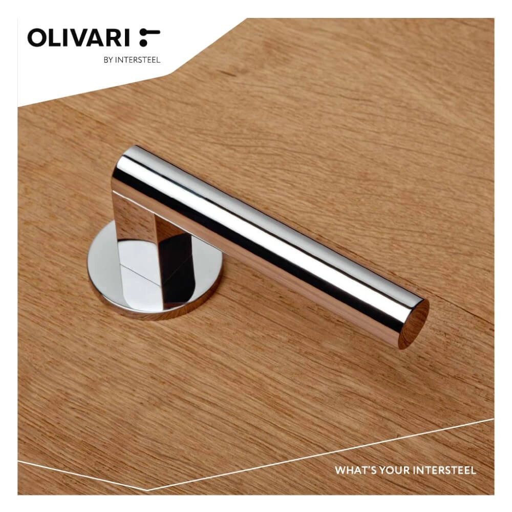 Poignée de porte design Euclide chrome Olivari 8714186477700