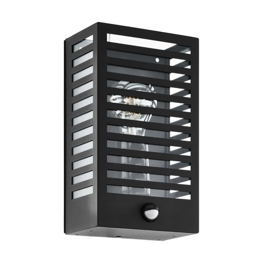 Lampe d'extérieur noire Alamonte 3 avec capteur