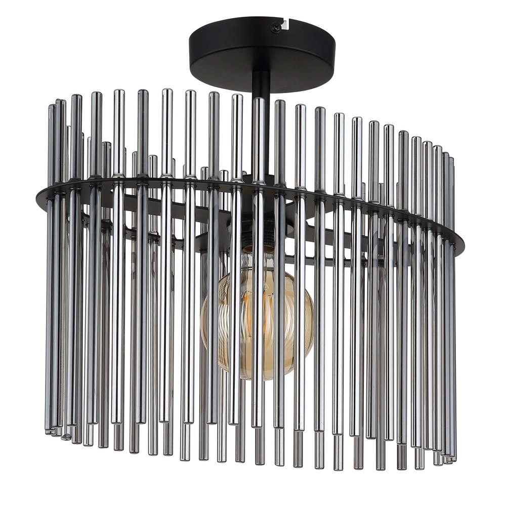 Lampe de plafond Gorley Noir simple avec tiges en verre Globo 9007371525621