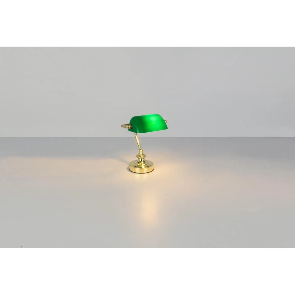 Lampe de bureau classique Antique Or avec verre vert Globo 9007371357451